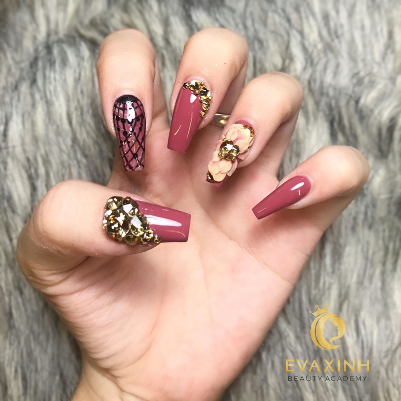 mẫu nails cô dâu