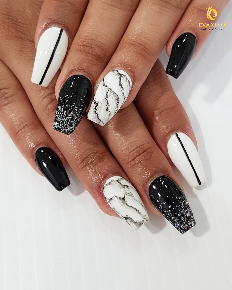 mẫu nail vân đá đẹp